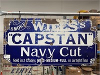 Original WILLS’s CAPSTAN NAVY CUT Enamel Sign -