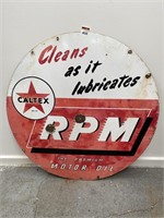 Original CALTEX RPM Enamel Sign - Diameter 900mm