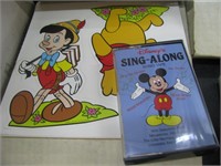 MICKEY MOUSE CASSETTE TAPE AND STAND UP CUT OUTS
