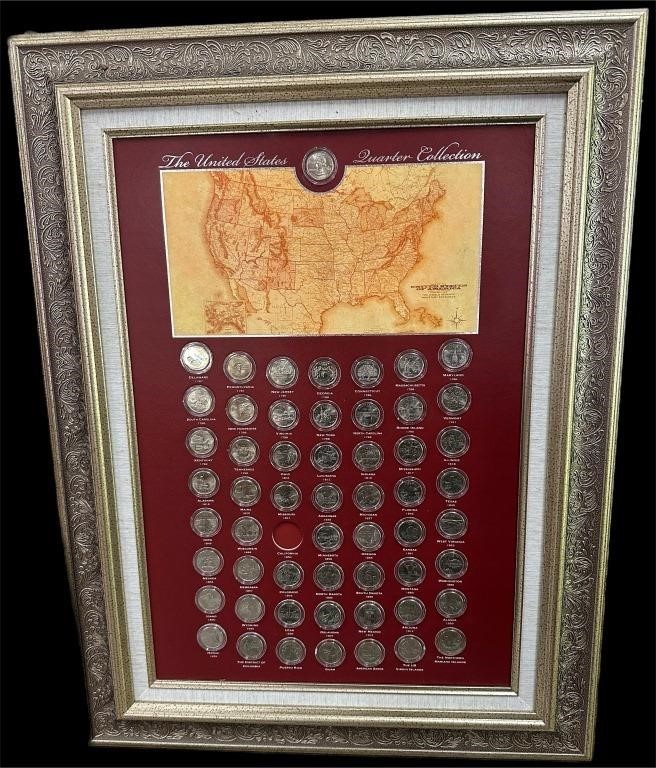 22 “ x 28 “ Framed US State Quarter Collection