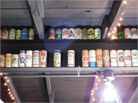 Beer can collection: includes cans on north side