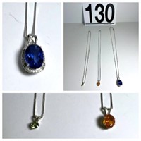 [F] Marked .925 Necklace & Pendant Trio Lot#3