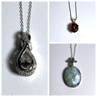 [F] Marked .925 Necklace & Pendant Trio Lot#1