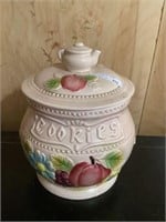 Vintage Japan, cookie jar with teapot handle