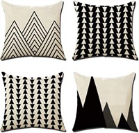 Set of 4 Throw Pillow Covers, 18x18 Inch