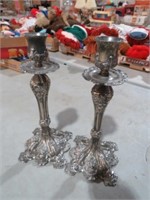 PAIR OF SILVER PLATED CANDLE STICK HOLDER