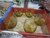 COLLECTION OF AMBER DRINK GLASSES