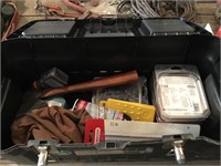 Tool box with chain saw supplies