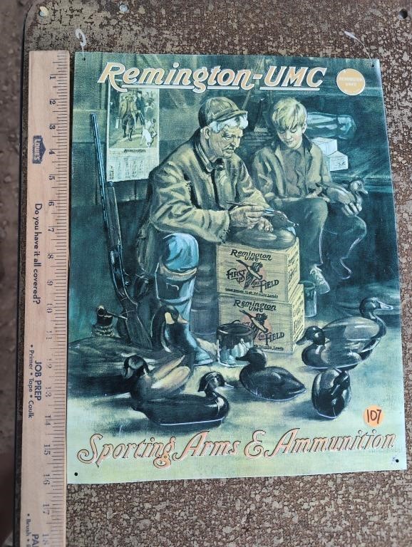 Tin Remington sign