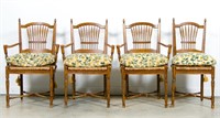 Set, Four French Provincial Style Walnut Chairs