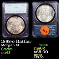 1898-o Rattler Morgan $1 Graded ms62