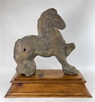 Vintage Metal Horse on Base