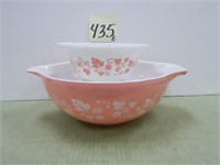 (2) Vintage Pyrex Pink Gooseberry Cinderella -
