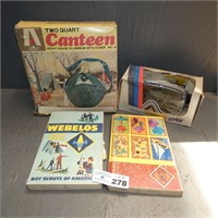 Vintage Canteen, Boy Scout Books, Goggles