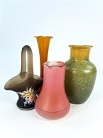 Collection of 4 Glass Vases
