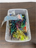 Small Tote of Fishing Items