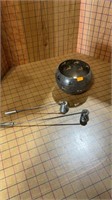 Candle holder and snuffers
