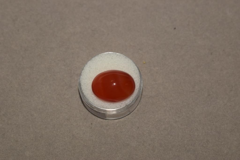 16.57ct Oval Orange Carnelian Cabochon in Gem Jar