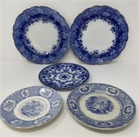 Assortment of Blue and White/Flo Blue Plates