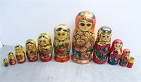 2 Russian Nesting Dolls - Bright Tones