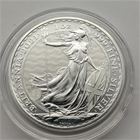 2021 BRITANNIA 1 OZ SILVER ROUND 2 POUND COIN