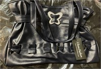 Black purse with diamond butterfly