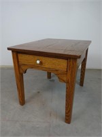 Oak End Table with Drawer