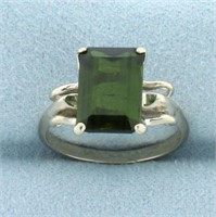 4ct Tsavorite Ring in 14k White Gold