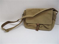 Tan Canvas Purse With Strap