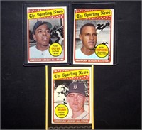 (3) 1969 Topps /Sporting News BB Cards w/ McLain