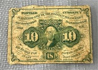 1862 USA Postal 10 cent note, Billet postal de 10