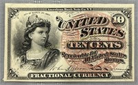 1863 USA fractional 10 cent uncirculated note