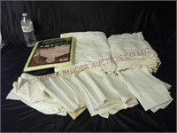 Vintage Table Linens & Vinyl Crochet Tablecloth