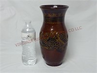 HMV Mark Hungarian Slipware Pottery Vase ~ 10.5"t