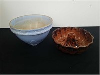 vintage stoneware bowl and bundt pan