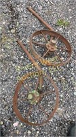 antique implement guide wheels