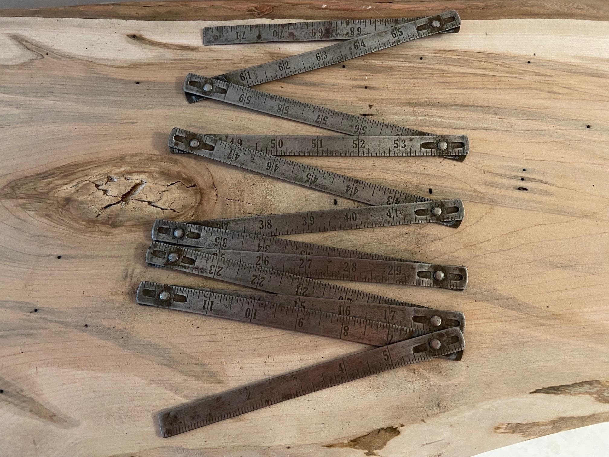 Vintage Precision Tools 72" Folding Metal Ruler