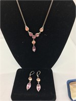 Chelsea Pink Crystal Rhinestone Necklace and
