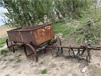 antique iron wheeled, iron wagon
