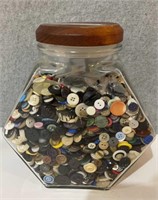 Large jar of vintage buttons