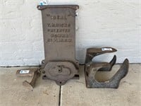 Cast Iron Cover & 2 Shoe Makers Lasts