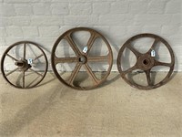 Three Cast Iron Wheels