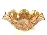 Imperial Marigold Carnival Hobstar & Arches Bowl