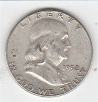1952 P 90% Silver Franklin Half Dollar Coin