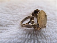 1865 Mexico Gold Coin 14k Custom Baby Ring