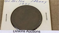 1921 British one penny