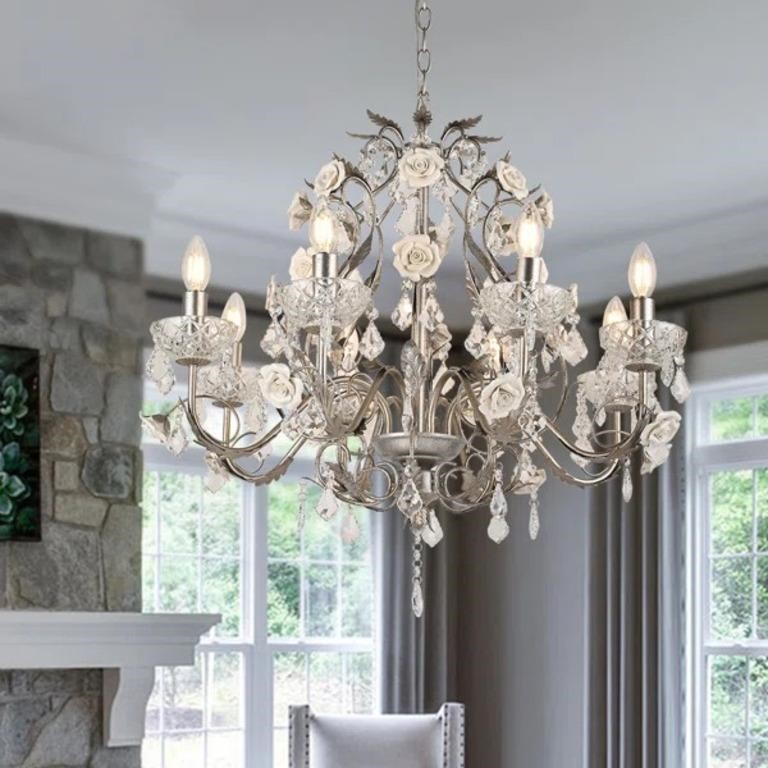 Masilo Crystal Candle Farmhouse Chandelier $779