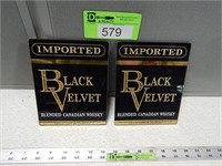 2 Black Velvet signs