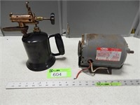 1/3 HP electric motor; not test and a torch