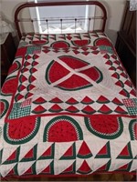 82in X 82in Hand Stitched Watermelon Quilt
